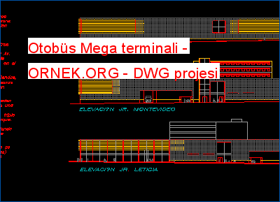 Otobüs Mega terminali Autocad Çizimi