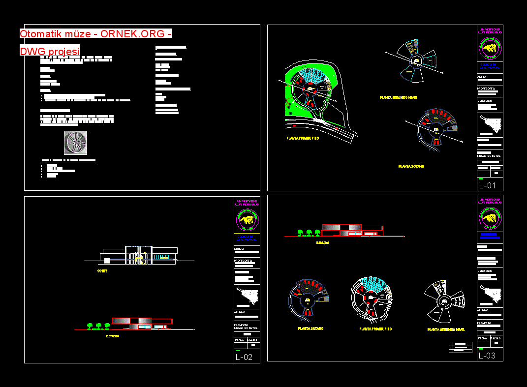 Otomatik müze Autocad Çizimi