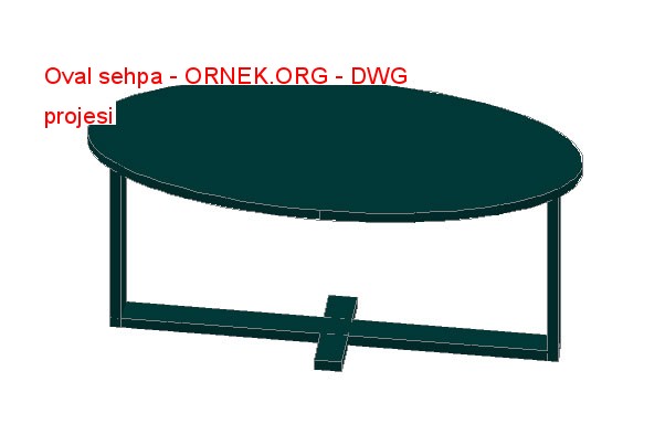 Oval sehpa