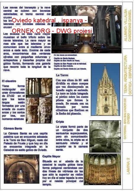 Oviedo katedral , ispanya Autocad Çizimi