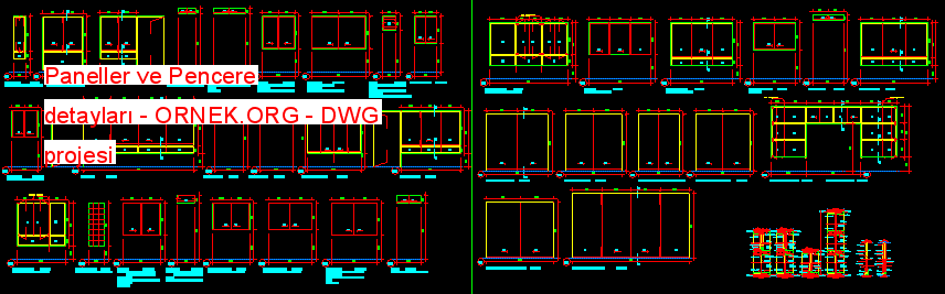 Paneller ve Pencere detayları Autocad Çizimi