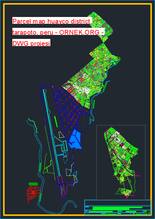 Parcel map huayco district, tarapoto, peru Autocad Çizimi