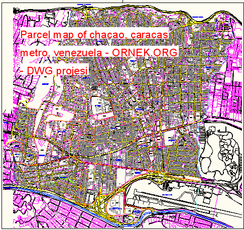 Parcel map of chacao, caracas metro, venezuela Autocad Çizimi