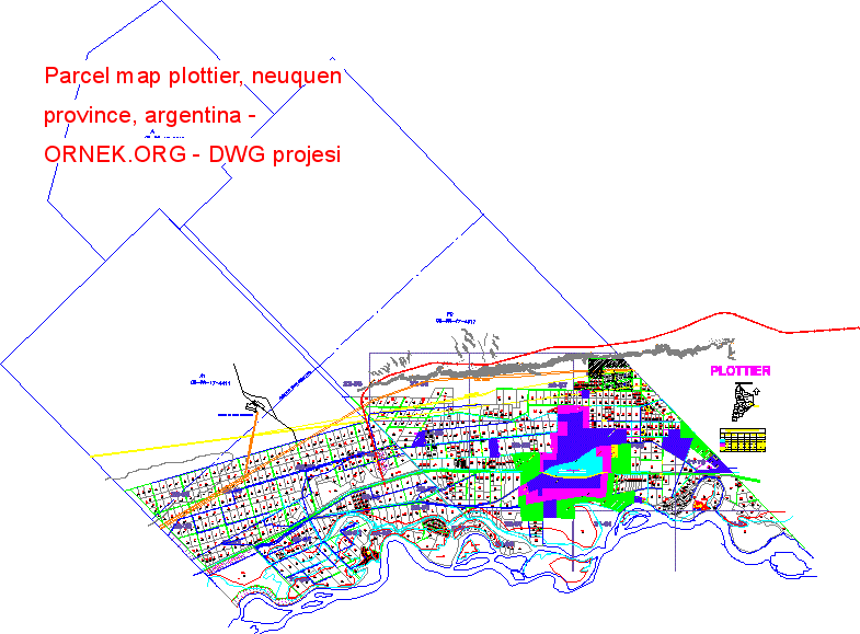 Parcel map plottier, neuquen province, argentina Autocad Çizimi