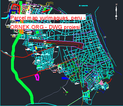 Parcel map yurimaguas, peru Autocad Çizimi