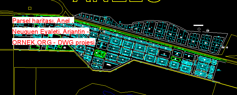 Parsel haritası, Anel , Neuquen Eyaleti, Arjantin Autocad Çizimi