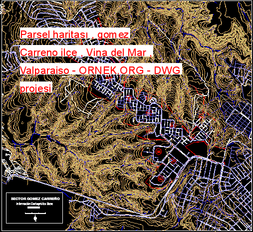Parsel haritası , gomez Carreno ilçe , Vina del Mar , Valparaiso
