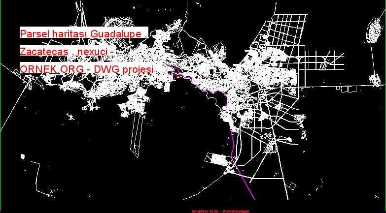 Parsel haritası Guadalupe , Zacatecas , nexuci Autocad Çizimi
