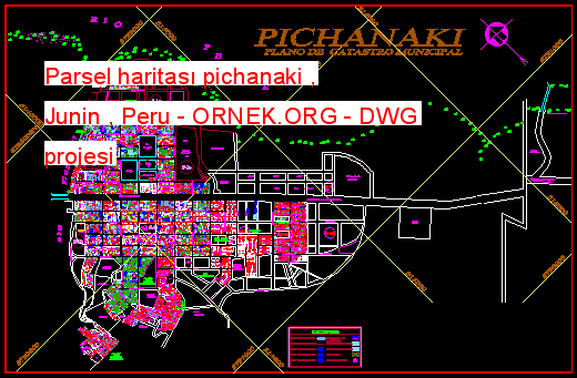 Parsel haritası pichanaki , Junin , Peru Autocad Çizimi