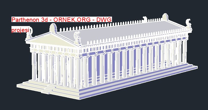 Parthenon 3d Autocad Çizimi