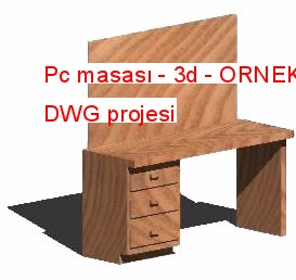 Pc masası - 3d