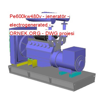Pe600kw480v - jeneratör - electrogenerated Autocad Çizimi
