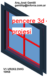 pencere 3d Autocad Çizimi