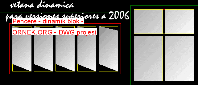 Pencere - dinamik blok Autocad Çizimi