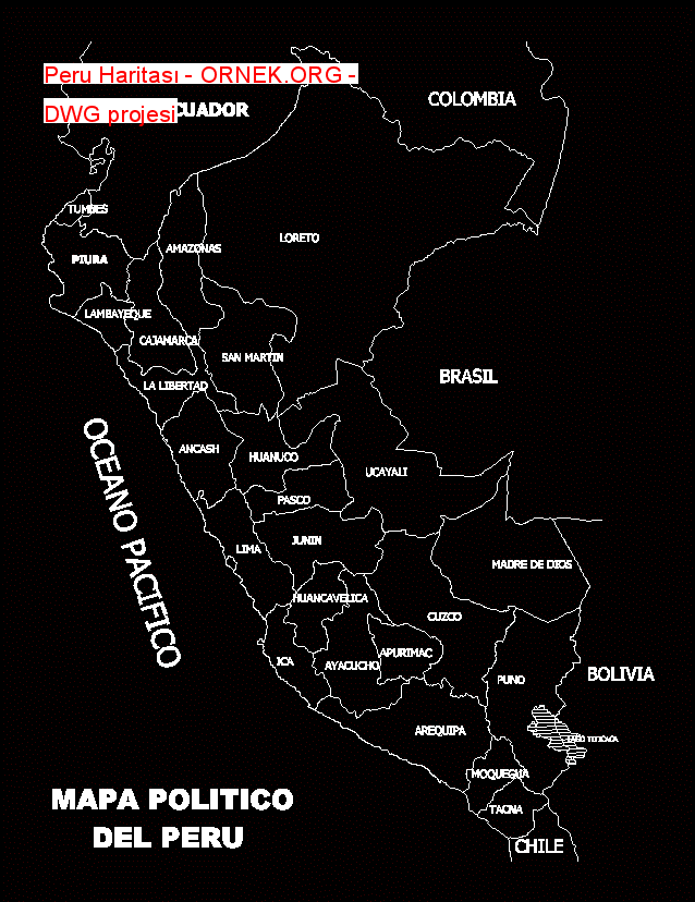 Peru Haritası Autocad Çizimi