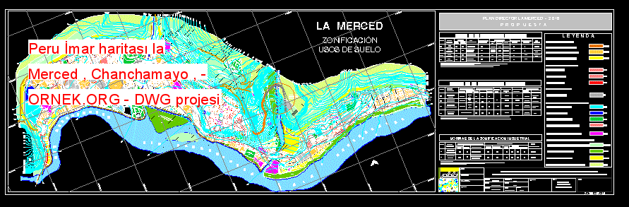 Peru İmar haritası la Merced , Chanchamayo , Autocad Çizimi