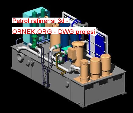 Petrol rafinerisi 3d Autocad Çizimi