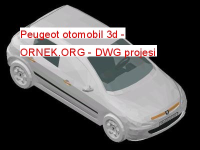 Peugeot otomobil 3d Autocad Çizimi