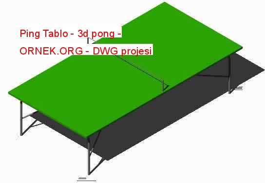 Ping Tablo - 3d pong Autocad Çizimi