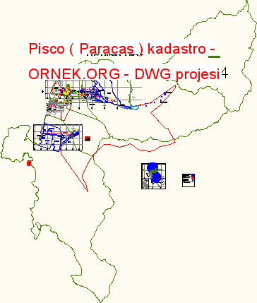 Pisco ( Paracas ) kadastro Autocad Çizimi