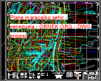 Plane maracaibo şehir - venezuela Autocad Çizimi