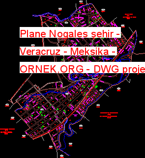 Plane Nogales şehir - Veracruz - Meksika Autocad Çizimi