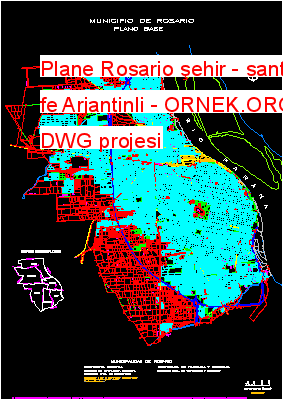 Plane Rosario şehir - sante fe Arjantinli Autocad Çizimi