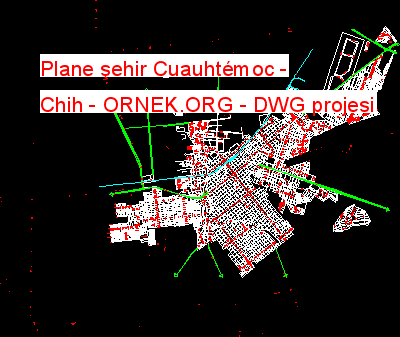 Plane şehir Cuauhtémoc - Chih Autocad Çizimi