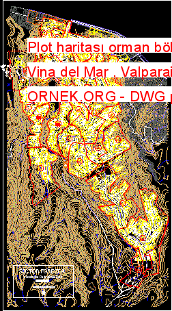 Plot haritası orman bölge , Vina del Mar , Valparaiso Autocad Çizimi
