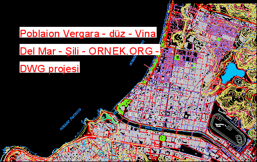 Poblaion Vergara - düz - Vina Del Mar - Şili Autocad Çizimi
