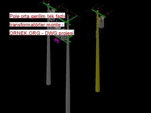 Pole orta gerilim tek fazlı transformatörler monte