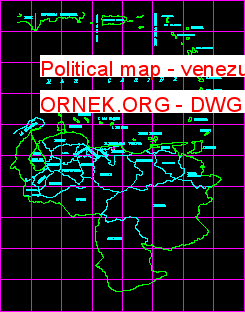 Political map - venezuela