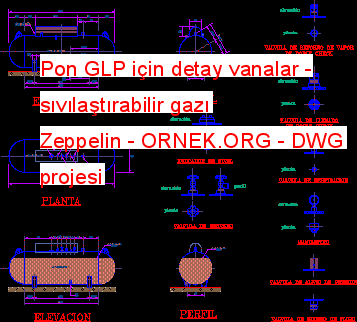 Pon GLP için detay vanalar - sıvılaştırabilir gazı Zeppelin Autocad Çizimi