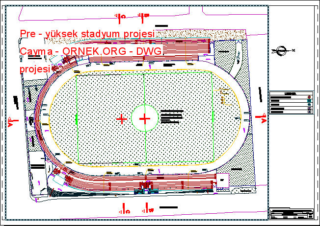 Pre - yüksek stadyum projesi Cayma Autocad Çizimi