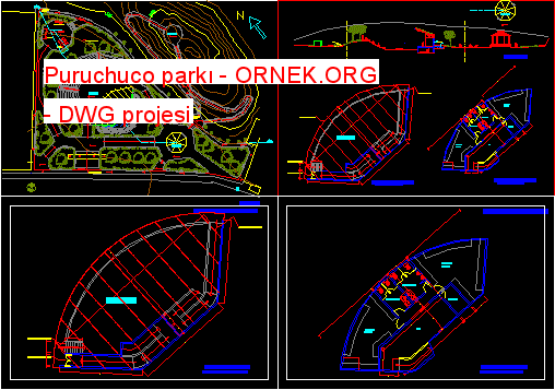 Puruchuco parkı Autocad Çizimi