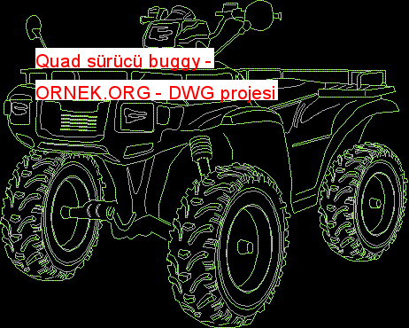 Quad sürücü buggy Autocad Çizimi