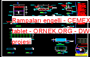 Rampaları engelli - CEMEX tablet Autocad Çizimi
