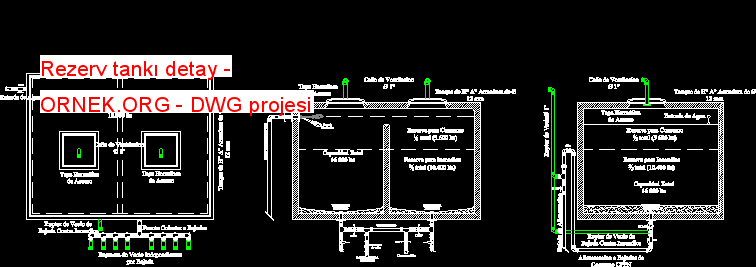 Rezerv tankı detay Autocad Çizimi
