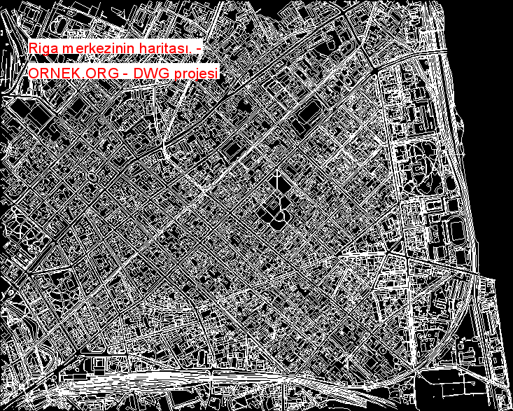 Riga merkezinin haritası. Autocad Çizimi
