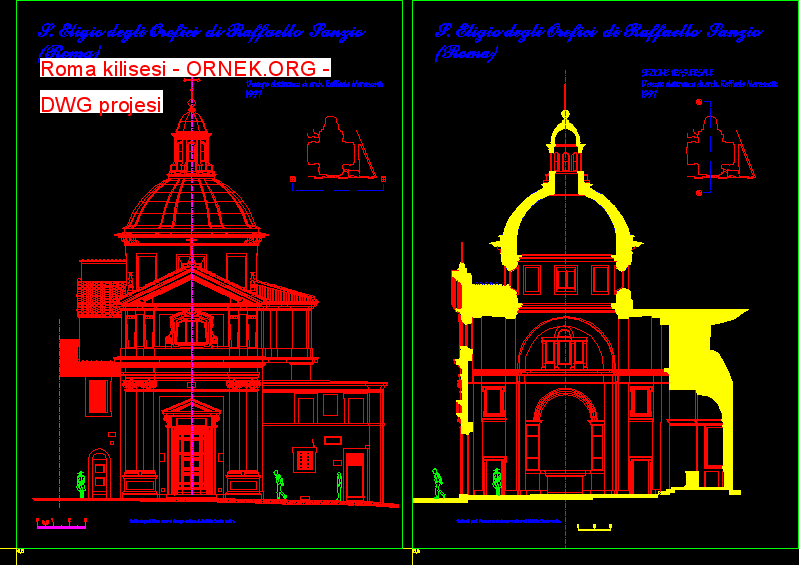 Roma kilisesi Autocad Çizimi