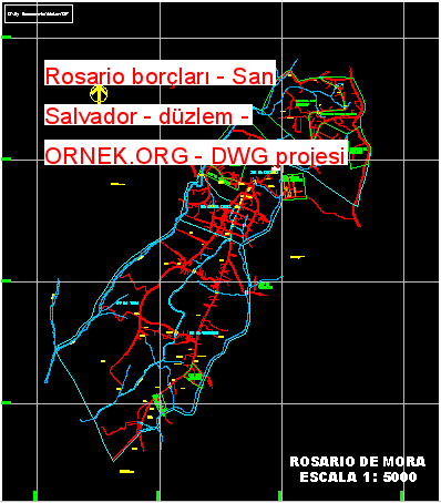 Rosario borçları - San Salvador - düzlem Autocad Çizimi