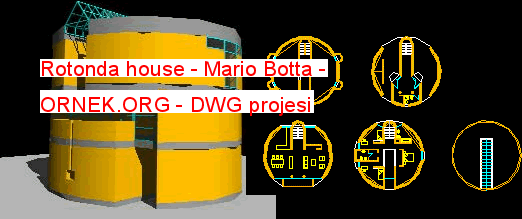 Rotonda house - Mario Botta Autocad Çizimi