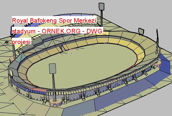 Royal Bafokeng Spor Merkezi stadyum Autocad Çizimi