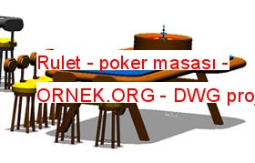 Rulet - poker masası Autocad Çizimi