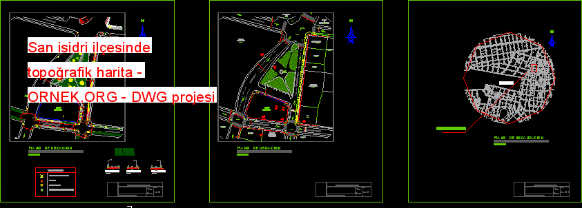 San isidri ilçesinde topoğrafik harita Autocad Çizimi
