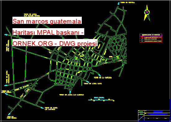 San marcos guatemala Haritası MPAL başkanı Autocad Çizimi