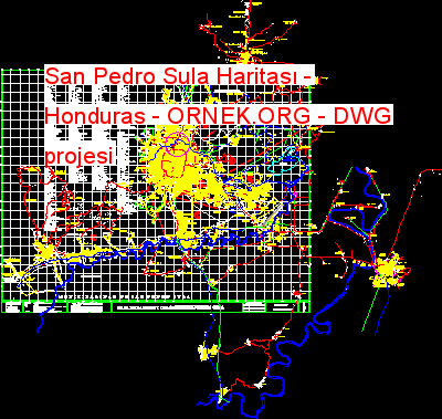 San Pedro Sula Haritası - Honduras Autocad Çizimi