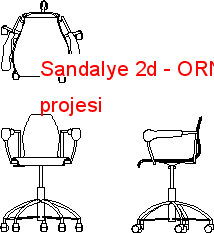 Sandalye 2d Autocad Çizimi