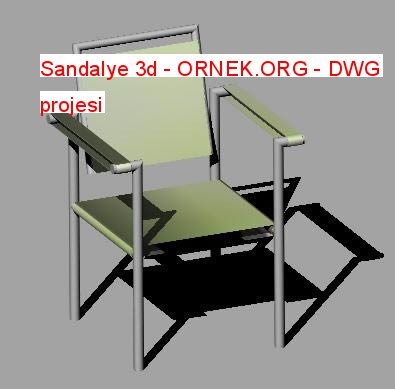 Sandalye 3d Autocad Çizimi
