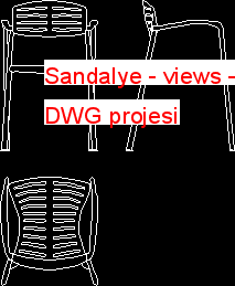 Sandalye - views Autocad Çizimi